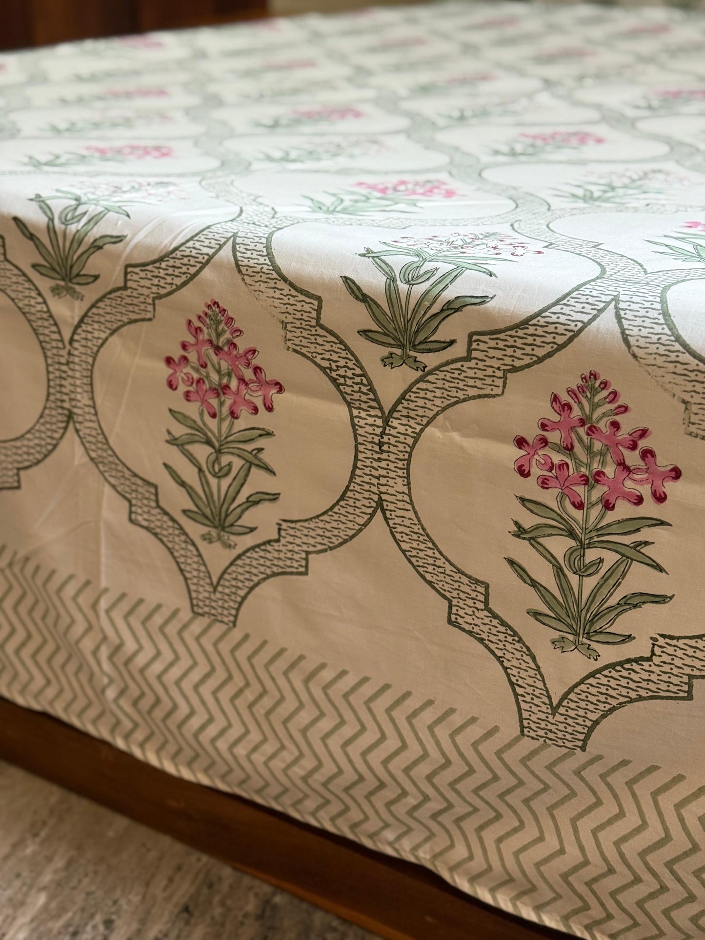 GRID LUXE – Block printed bed sheet set
