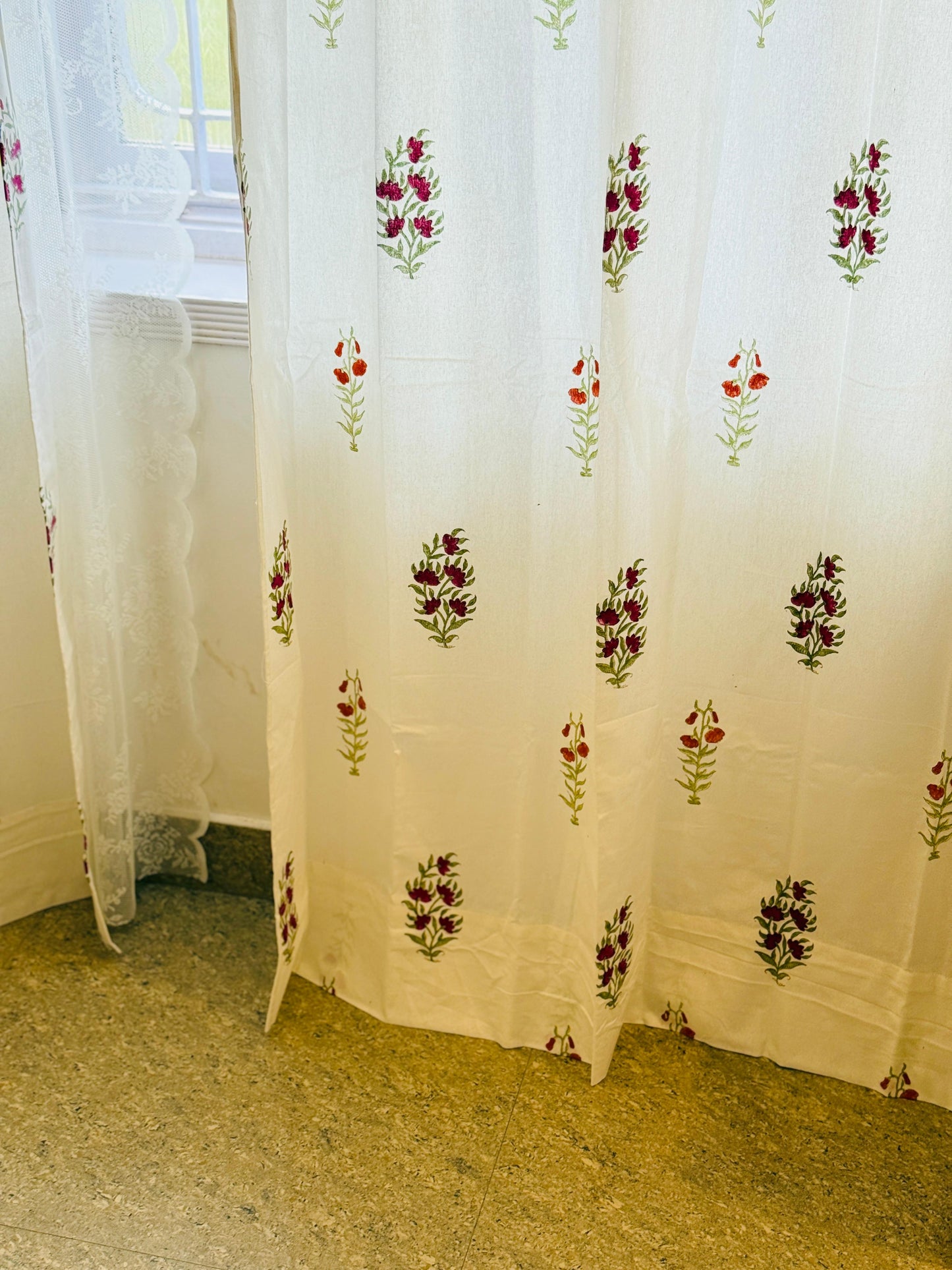 MAHAM - Hand block printed curtains (set of 2)