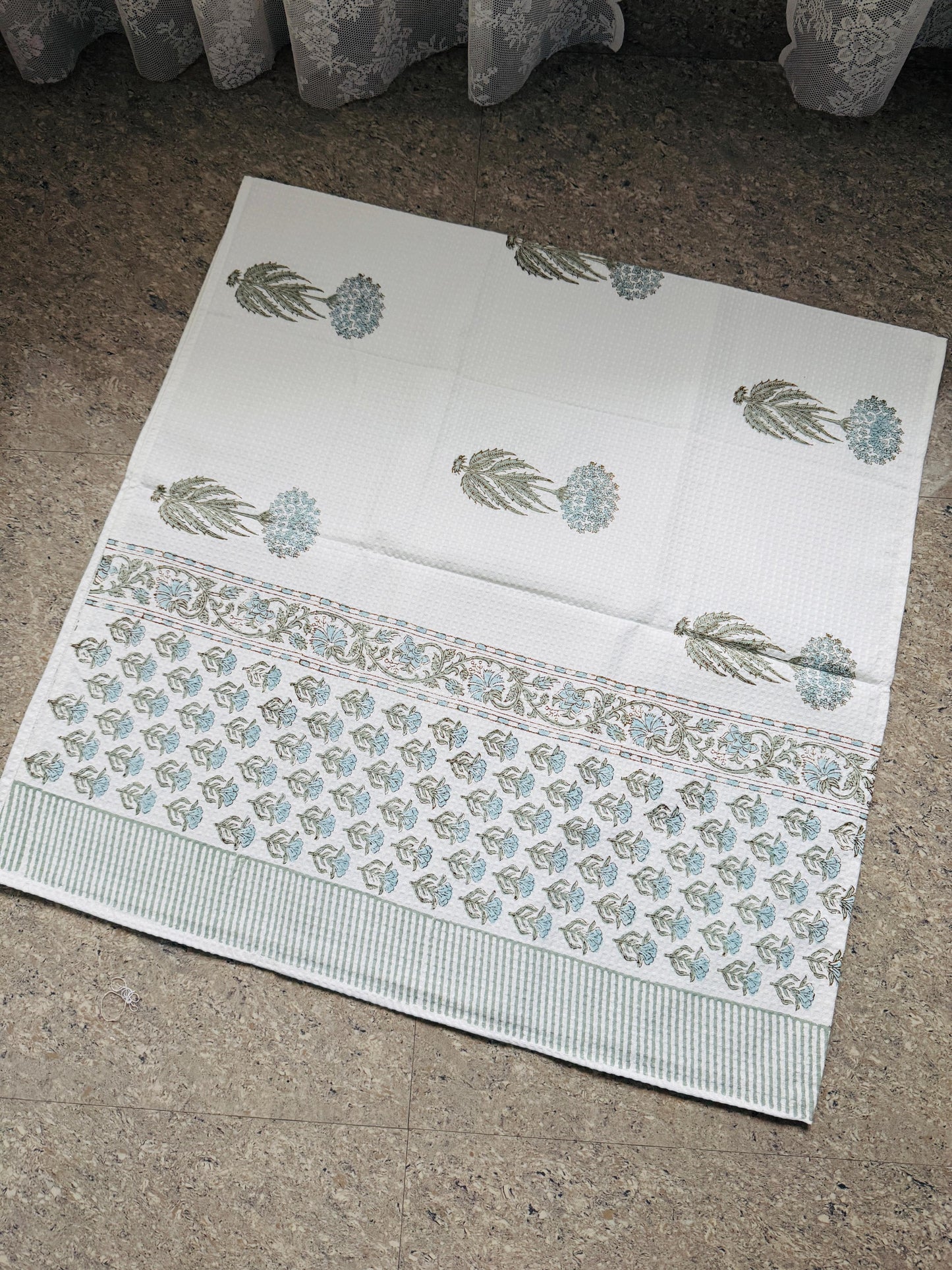 SAANJH - Block printed bath towel