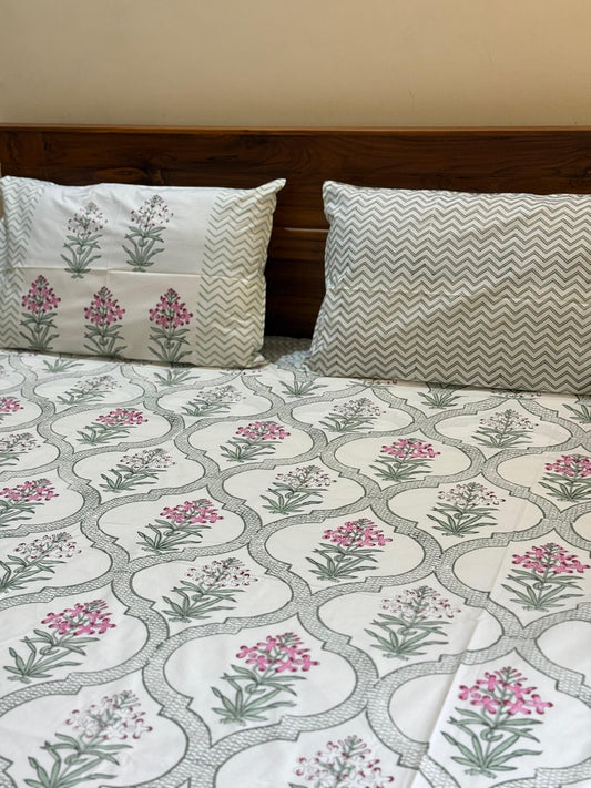 GRID LUXE – Block printed bed sheet set