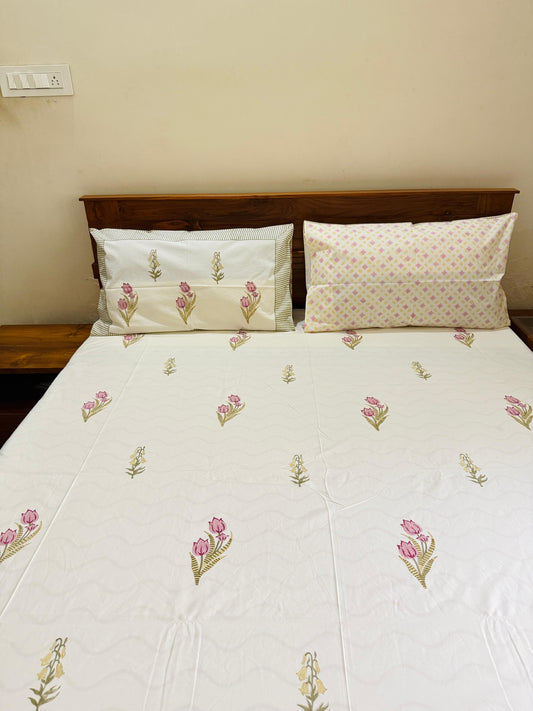 GUL AFSHAN - Block printed bed sheet set
