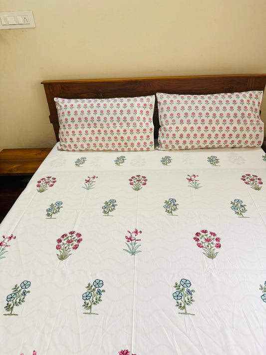 CHANDNI - Block printed bed sheet set