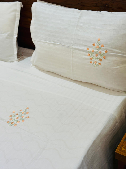 TULIP SERENADE embroidery bed sheet set