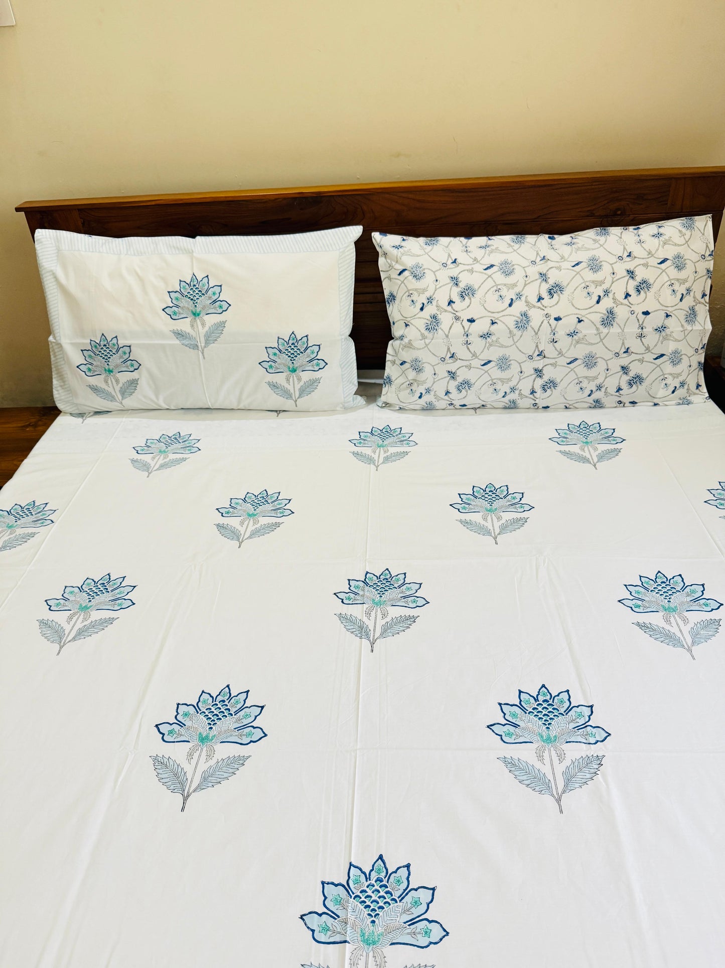 FAHAM - Block printed bed sheet set