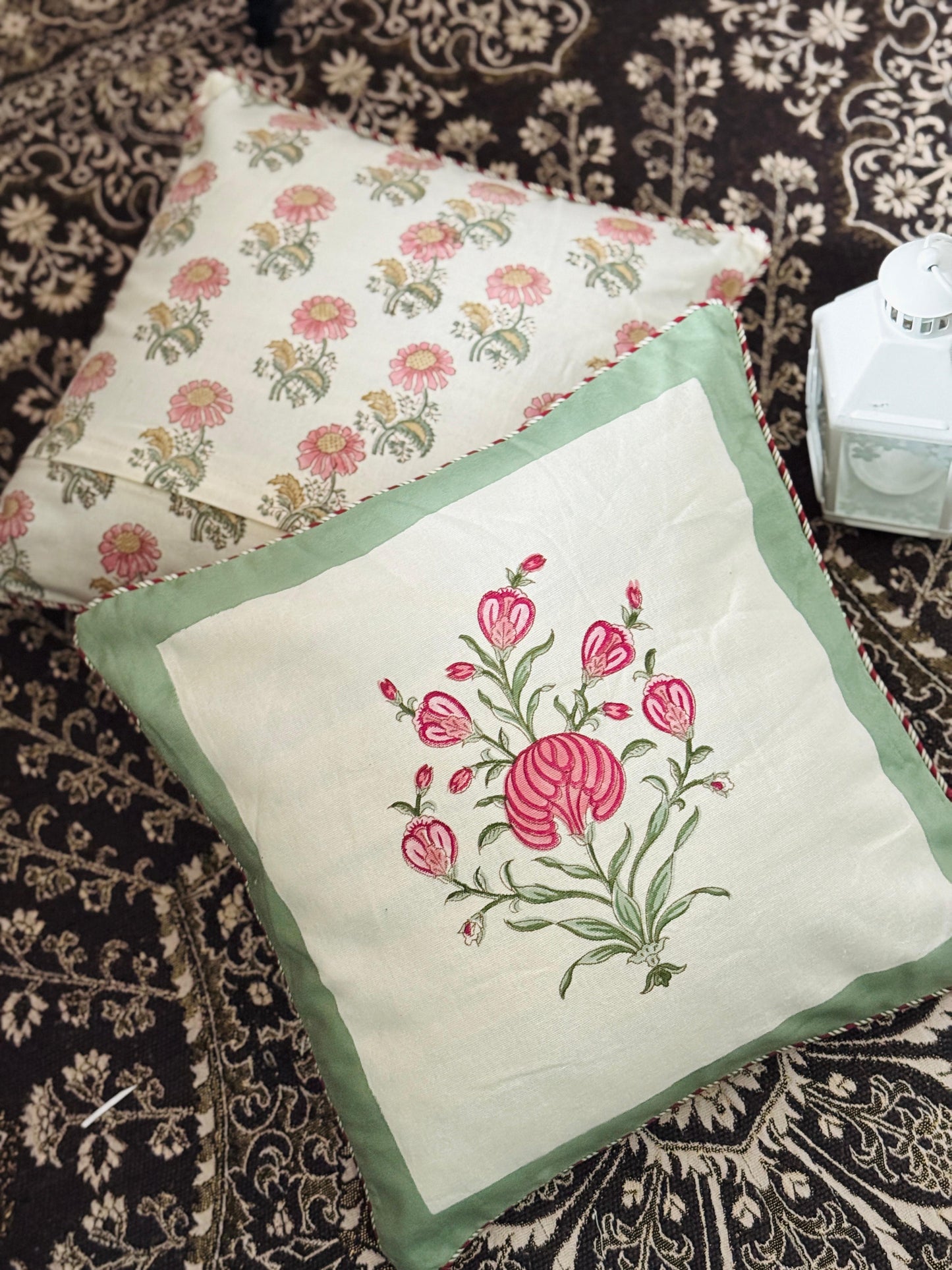 Hand blocked cushion cover (set of 2)