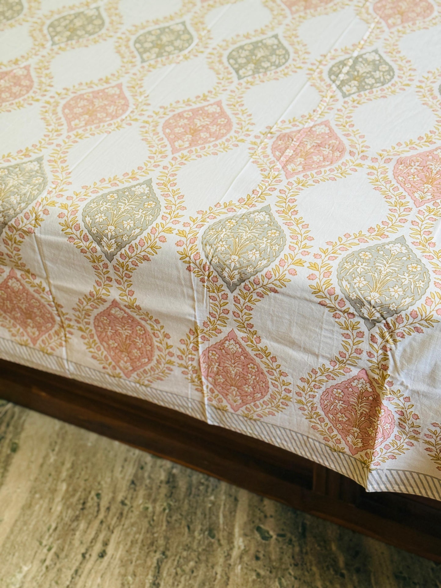 NISA - Affordable hand block bed sheet set