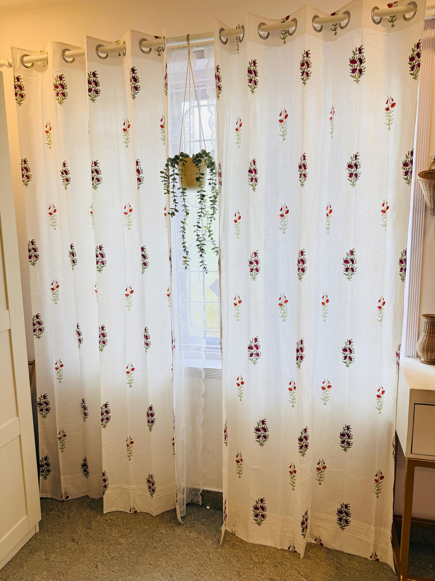 MAHAM - Hand block printed curtains (set of 2)
