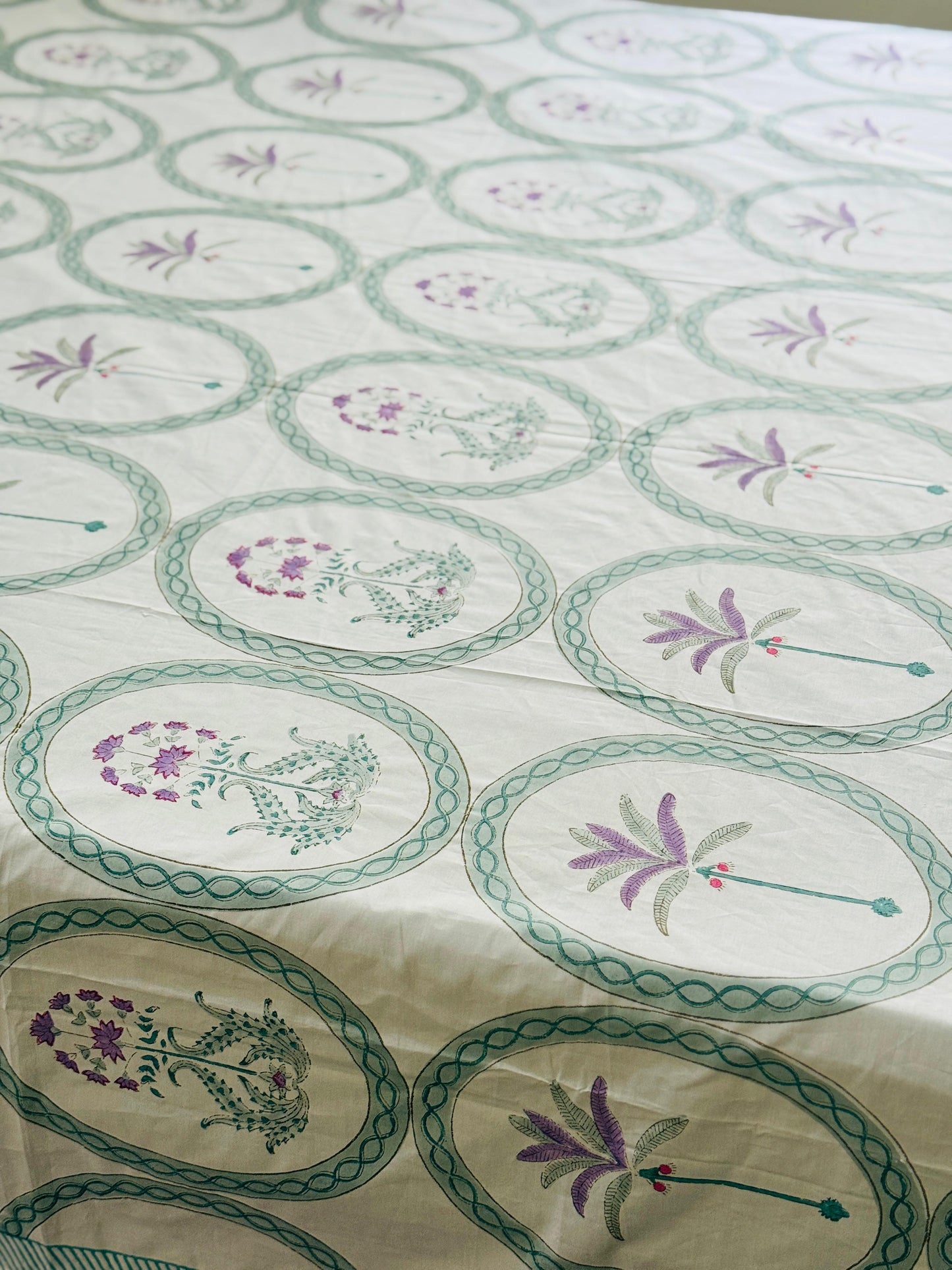LAVENDER - Block printed bed sheet set