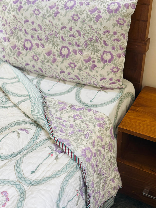 LAVENDER - Bed sheet and quilt set