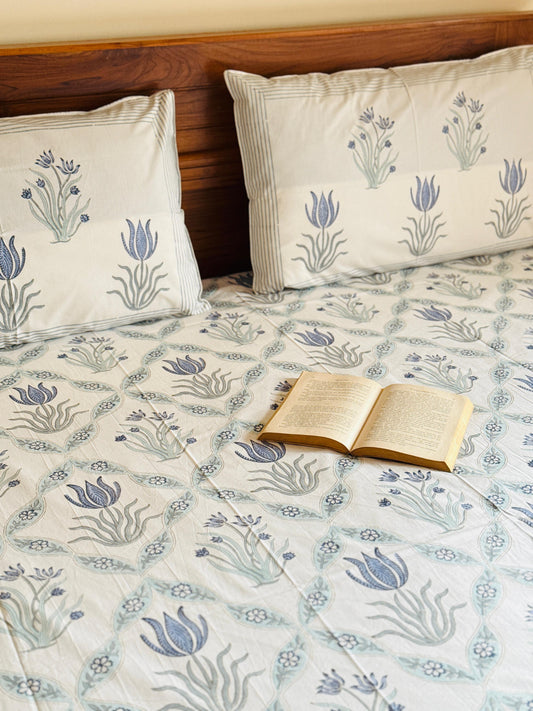 GARDEN COMFORT - Block printed bed sheet set