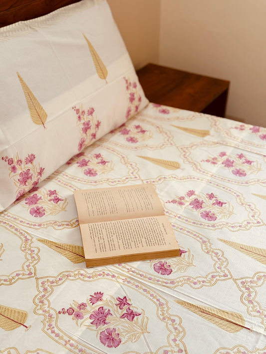 SPRING BLOOM - Block printed bed sheet set