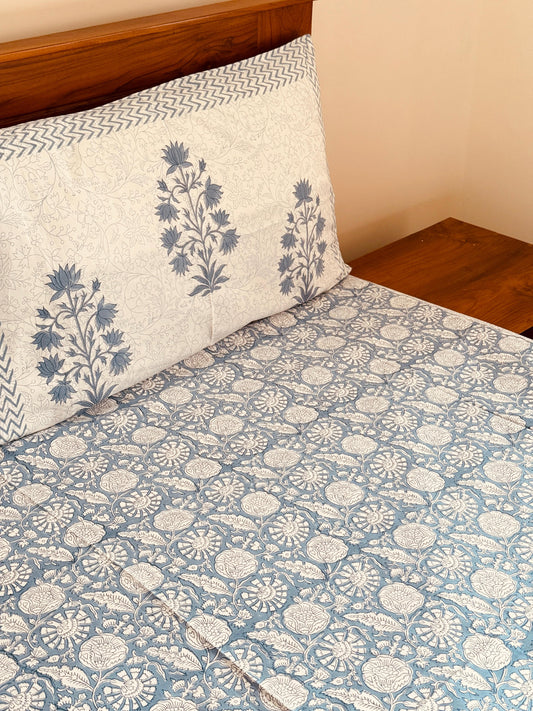 COASTAL CALM - Block printed bed sheet set