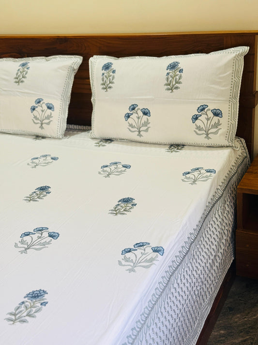 RIZA - Affordable hand block bed sheet set